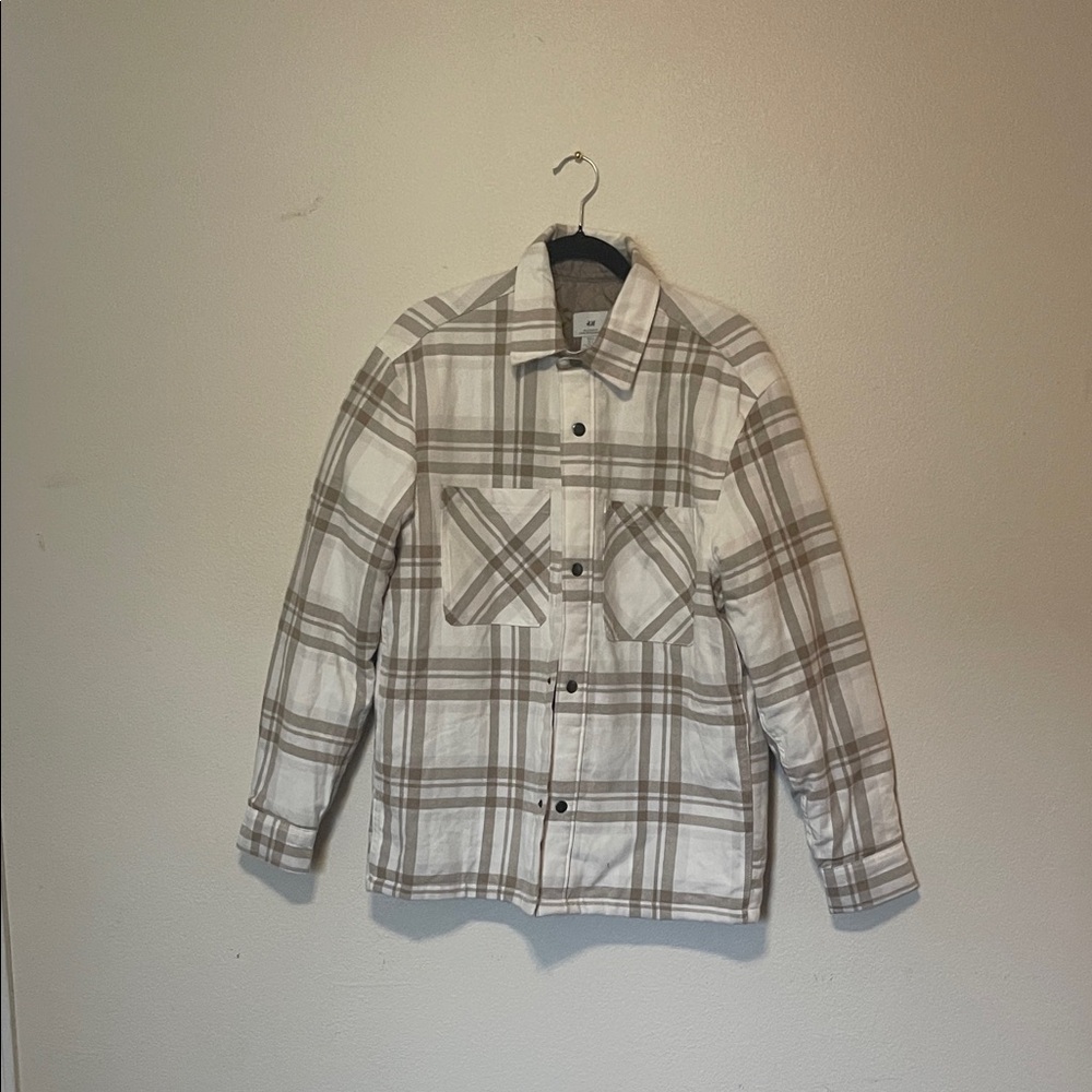 Plaid Jacket in Cream and Brown